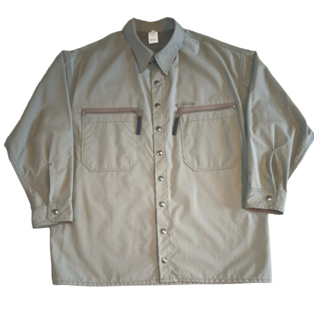 OXBOW MENS BUTTON UP SOFTSHELL BEIGE JACKET WINDBREAKER SIZE M New with flaws